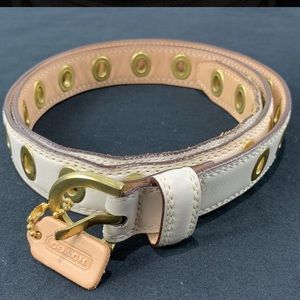 Coach leather grommet belt